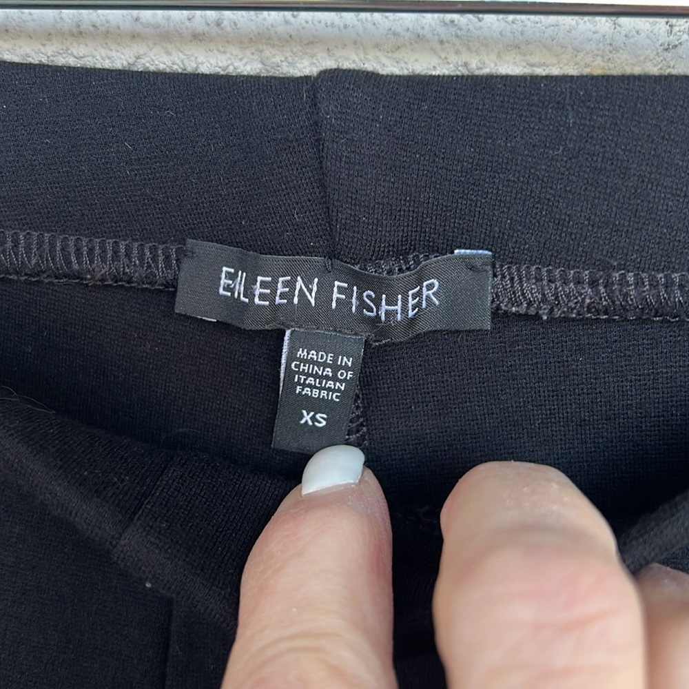 Eileen Fisher Black Pull-On Viscose Blend Knit Slim Leg Ankle Pants Size XS - Picture 2 of 14